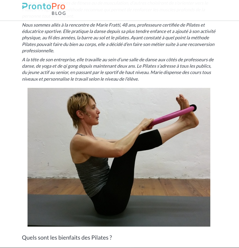 You are currently viewing Interview Pilates de Marie Fratti